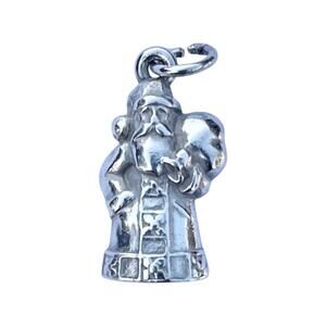 James Avery .925 Silver Retired Saint Nick Santa Claus Quilted Robe 3D Charm